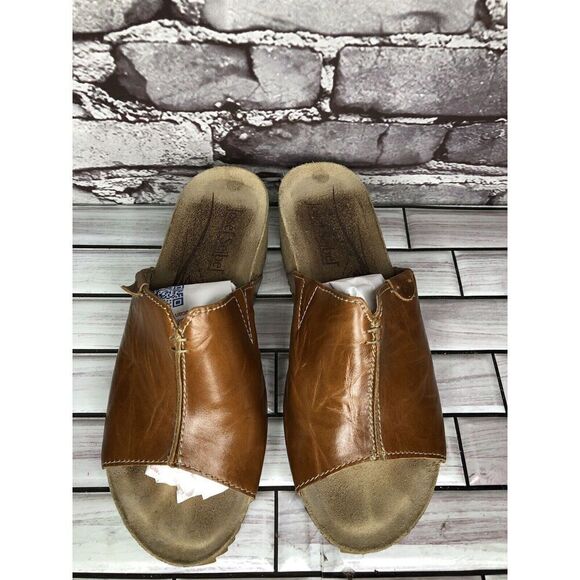 Josef Seibel Brown Leather Comfort Cork Slides Sandals Women’s Sz 37EU/6.5M US - Picture 10 of 16